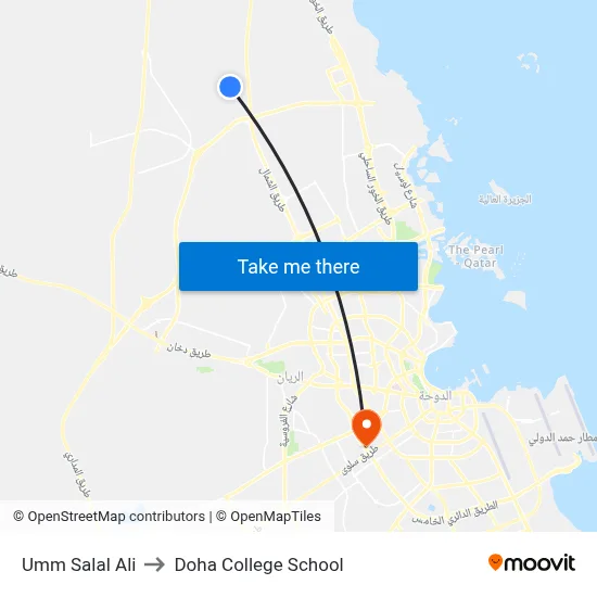 Umm Salal Ali to Doha College School map