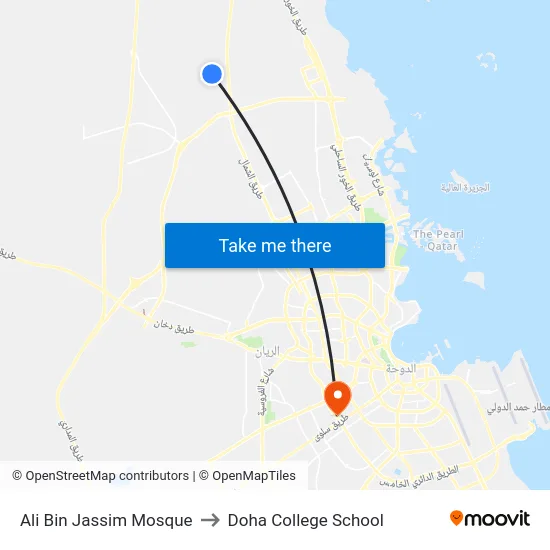 Ali Bin Jassim Mosque to Doha College School map