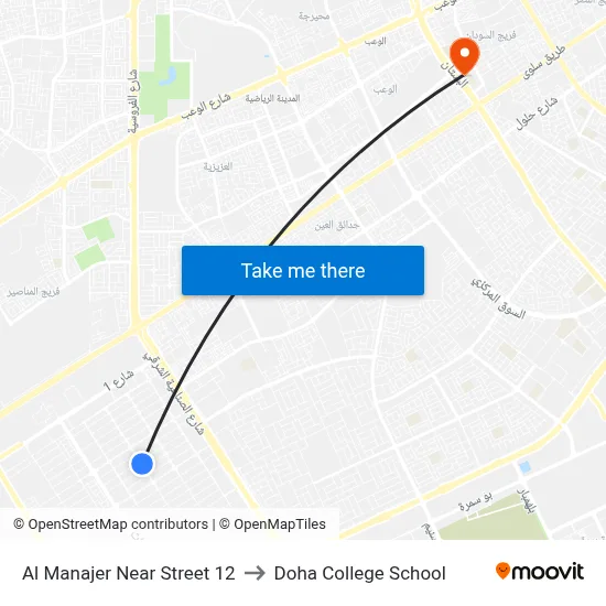 Al Manajer Near Street 12 to Doha College School map