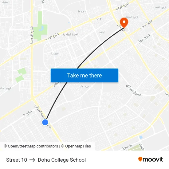 Street 10 to Doha College School map
