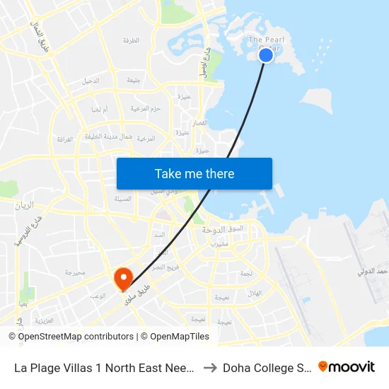 La Plage Villas 1 North East Neewat Adam to Doha College School map