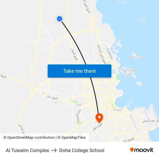 Al Tuwaim Complex to Doha College School map