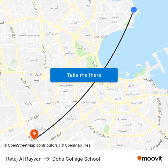 Retaj Al Rayyan to Doha College School map
