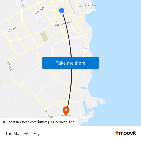 The Mall to أم سعيد map