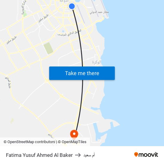 Fatima Yusuf Ahmed Al Baker to أم سعيد map
