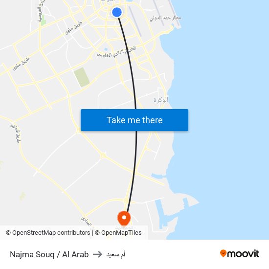 Najma Souq / Al Arab to أم سعيد map