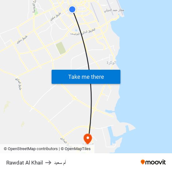 Rawdat Al Khail to أم سعيد map