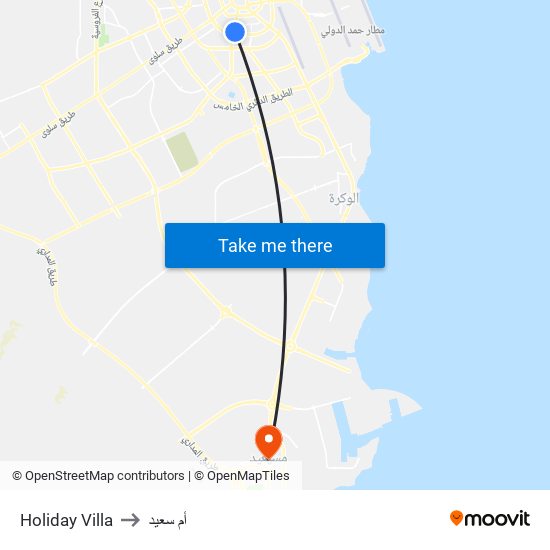 Holiday Villa to أم سعيد map