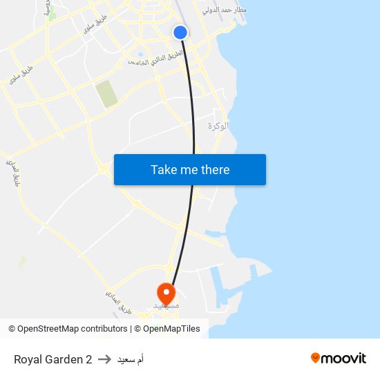 Royal Garden 2 to أم سعيد map
