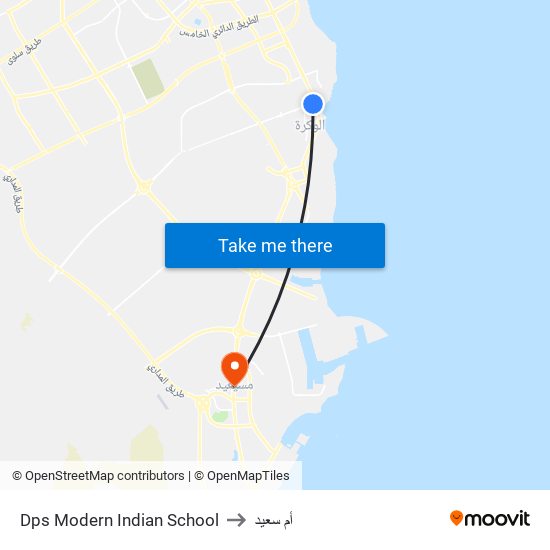 Dps Modern Indian School to أم سعيد map