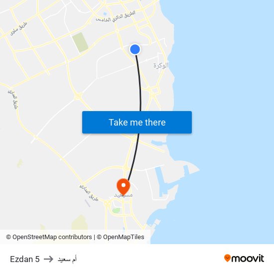 Ezdan 5 to أم سعيد map