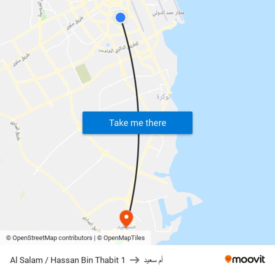 Al Salam / Hassan Bin Thabit 1 to أم سعيد map