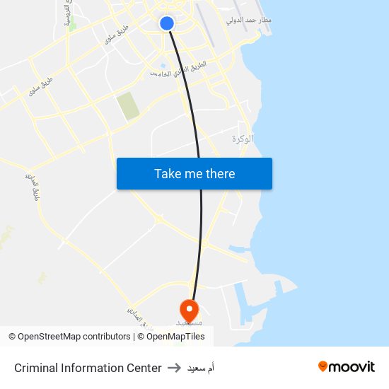 Criminal Information Center to أم سعيد map