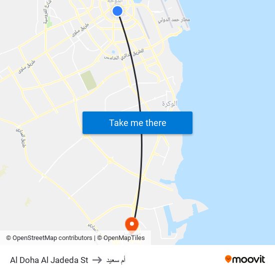 Al Doha Al Jadeda St to أم سعيد map