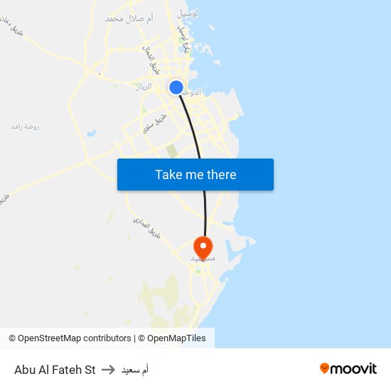 Abu Al Fateh St to أم سعيد map