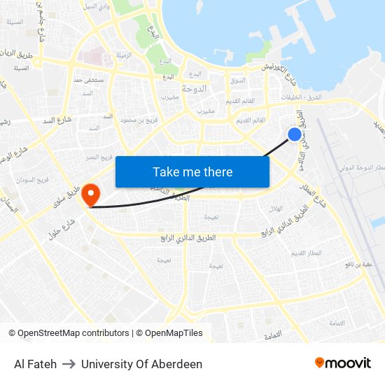 Al Fateh to University Of Aberdeen map