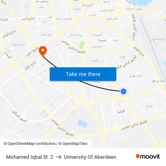 Mohamed Iqbal St. 2 to University Of Aberdeen map
