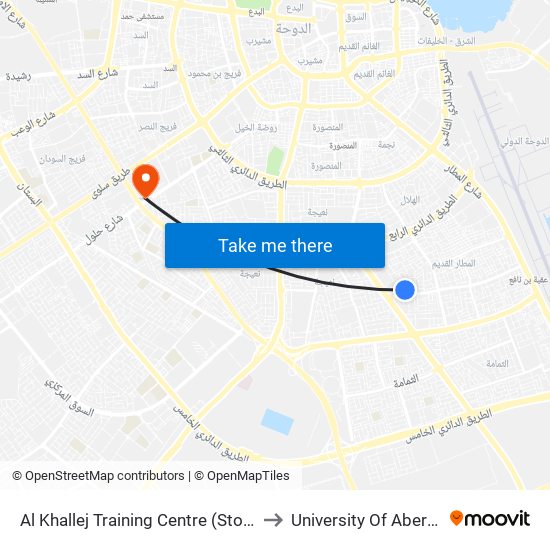 Al Khallej Training Centre (Stop-B) 2 to University Of Aberdeen map