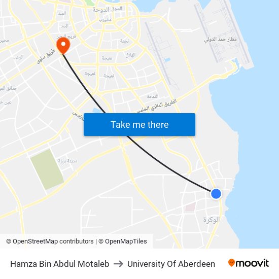 Hamza Bin Abdul Motaleb to University Of Aberdeen map