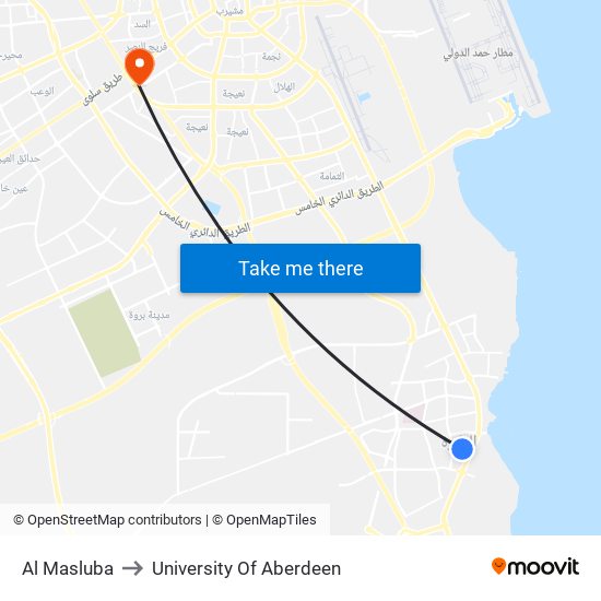 Al Masluba to University Of Aberdeen map