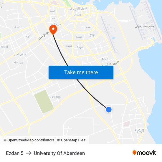 Ezdan 5 to University Of Aberdeen map