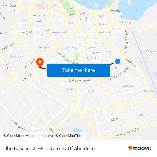 Ibn Bassam 2 to University Of Aberdeen map