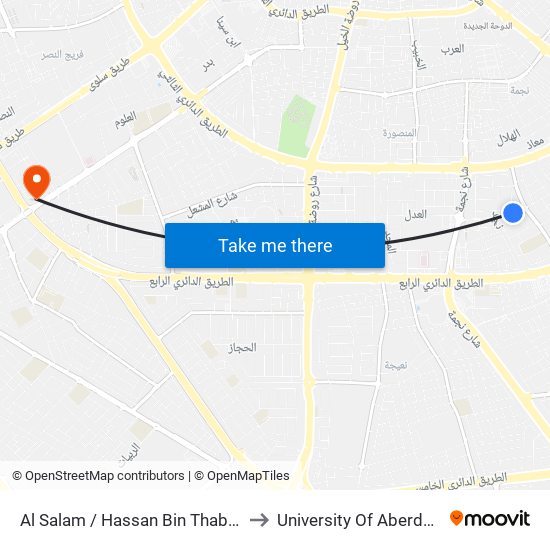 Al Salam / Hassan Bin Thabit 1 to University Of Aberdeen map