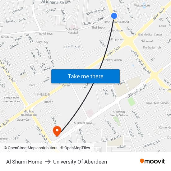 Al Shami Home to University Of Aberdeen map