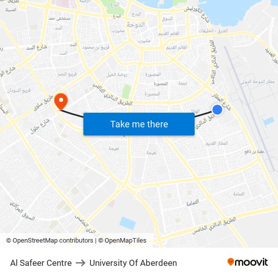 Al Safeer Centre to University Of Aberdeen map