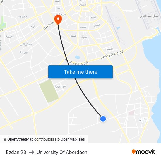 Ezdan 23 to University Of Aberdeen map