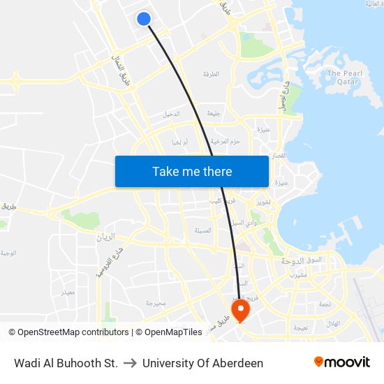 Wadi Al Buhooth St. to University Of Aberdeen map