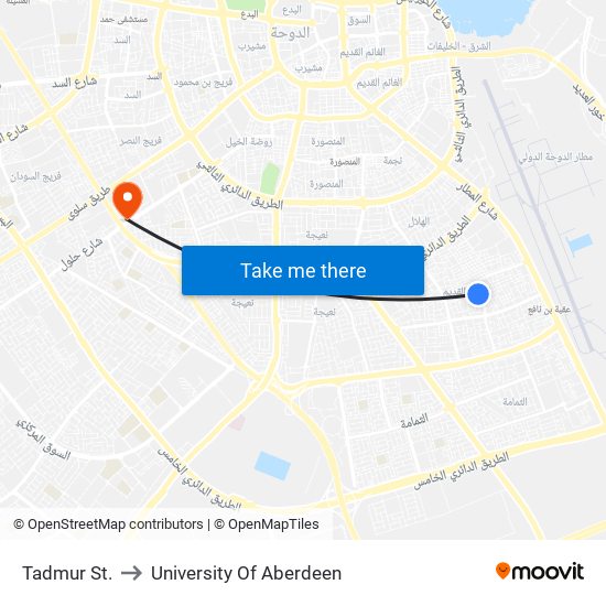 Tadmur St. to University Of Aberdeen map