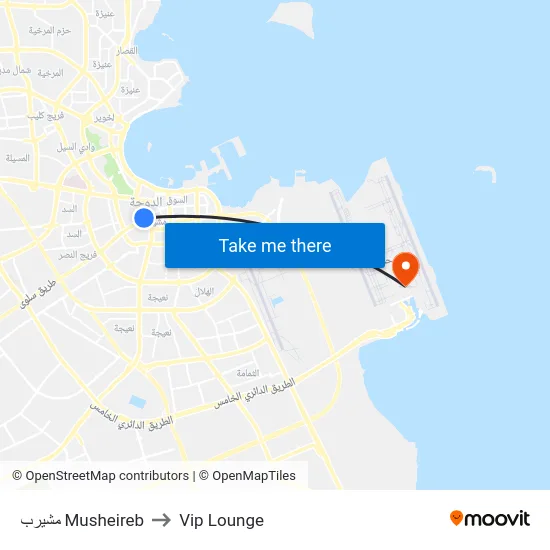 مشيرب Musheireb to Vip Lounge map