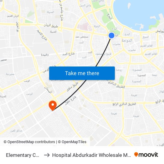 Elementary Court to Hospital Abdurkadir Wholesale Market map