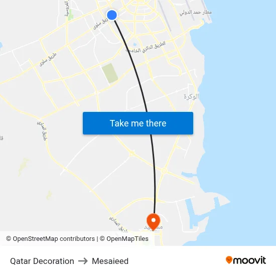 Qatar Decoration to Mesaieed map