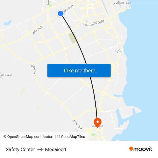 Safety Center to Mesaieed map