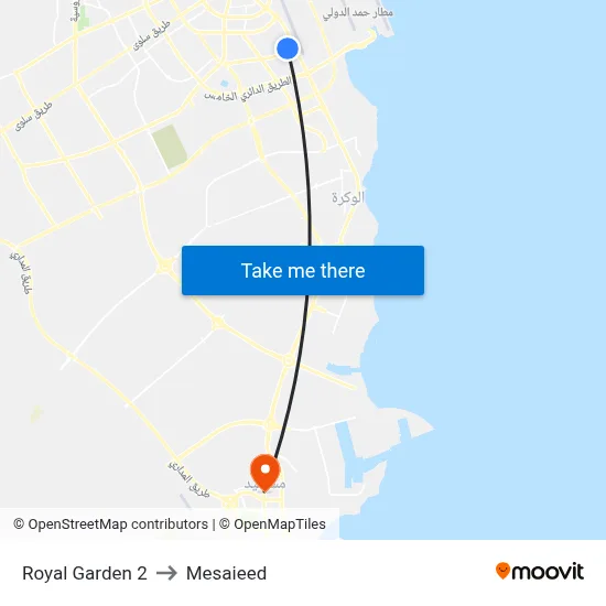 Royal Garden 2 to Mesaieed map