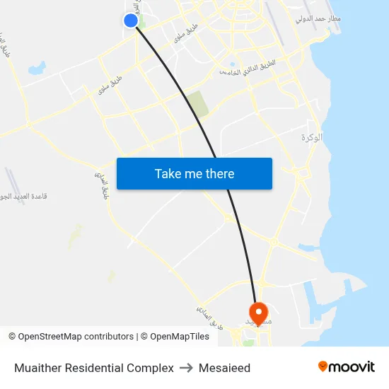 Muaither Residential Complex to Mesaieed map