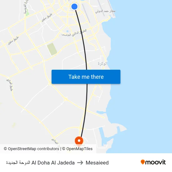 Al Doha Al Jadeda to Mesaieed map