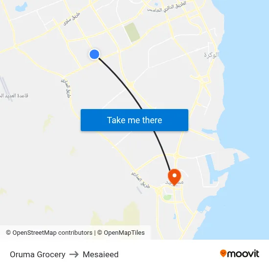 Oruma Grocery to Mesaieed map