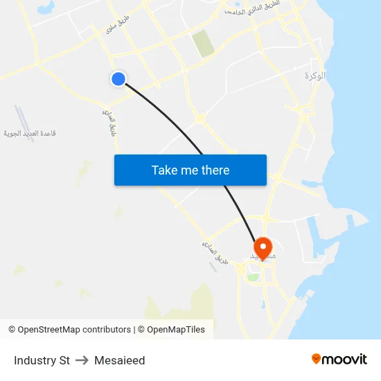 Industry Street to Mesaieed map