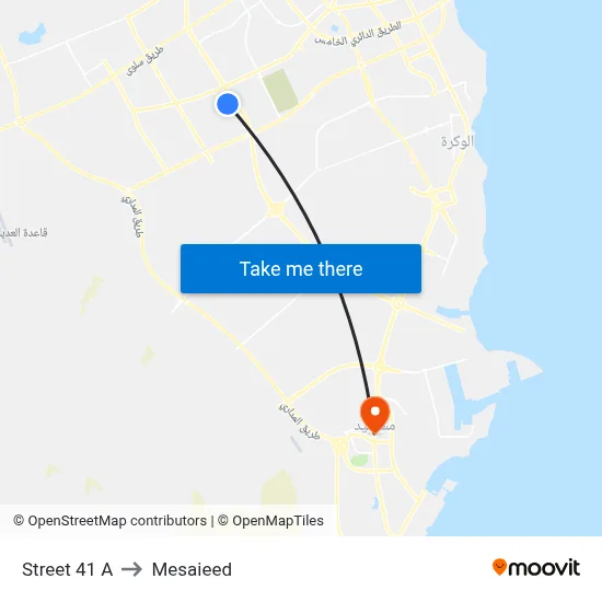 Street 41 A to Mesaieed map