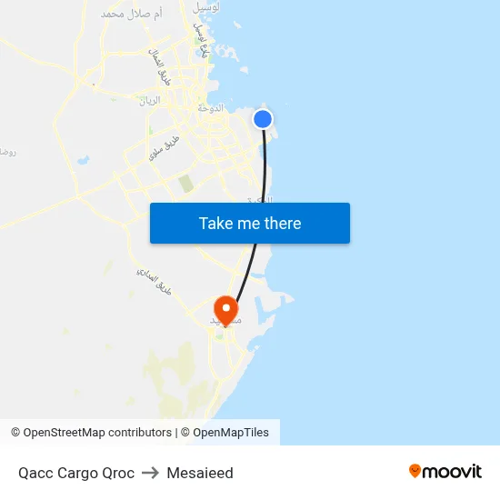 Qacc Cargo Qroc to Mesaieed map