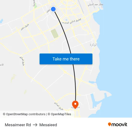 Mesaimeer Rd to Mesaieed map