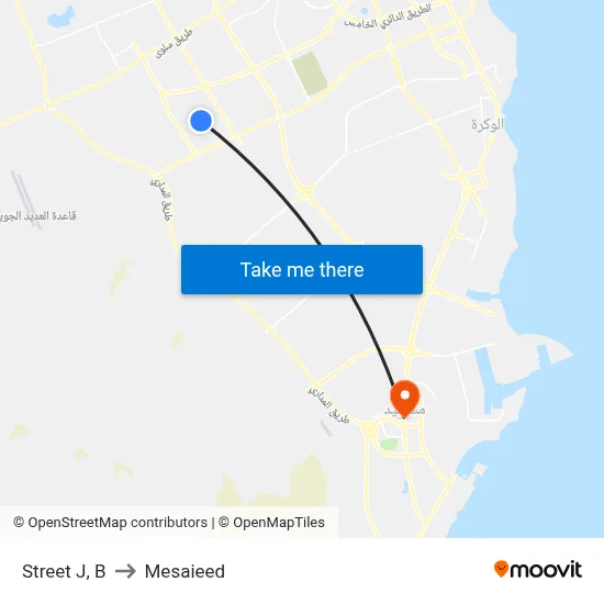 Street J, B to Mesaieed map