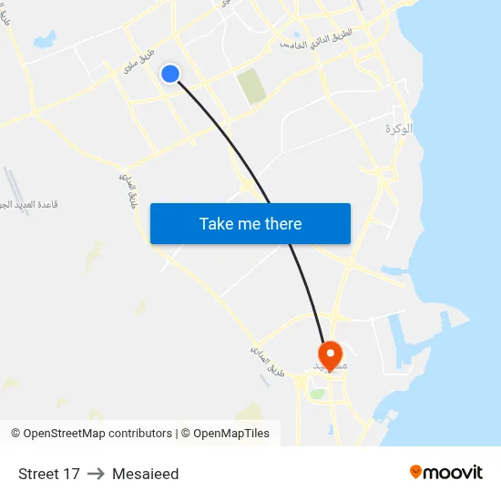 Street 17 to Mesaieed map
