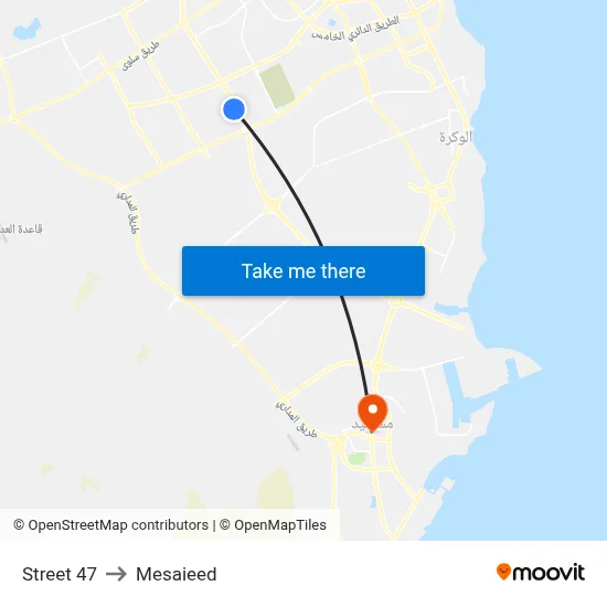 Street 47 to Mesaieed map