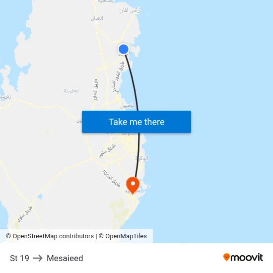 St 19 to Mesaieed map