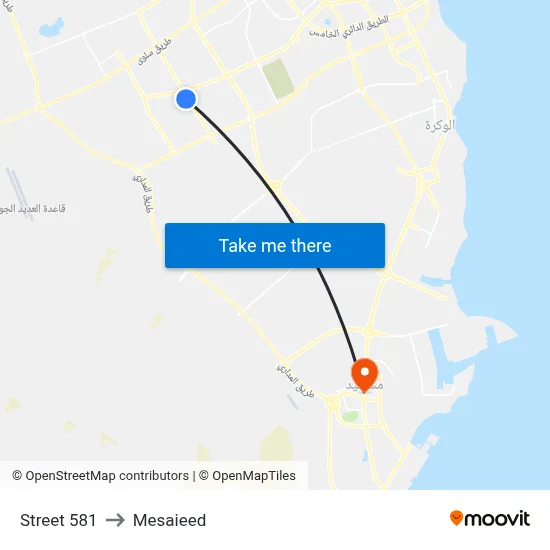 Street 581 to Mesaieed map