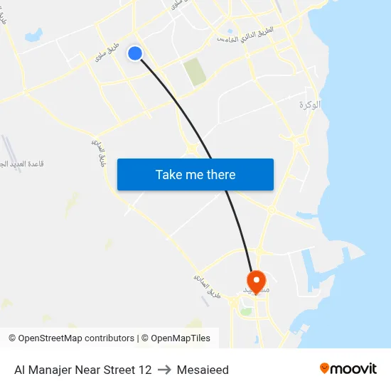 Al Manajer Near Street 12 to Mesaieed map